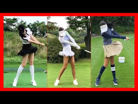 💯점 만점에 💯점!!! 샤랄라 나부끼는 스커트모음2탄✌ 골프스윙 Korean golf beauty ゴルフ Gorgeous 골프웨어 미니스커트