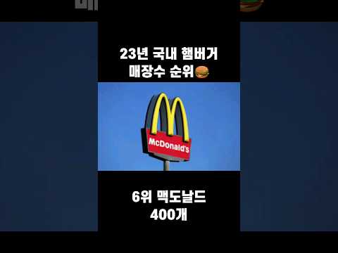 국내 햄버거 브랜드 매장수 순위(Top 10)(맥도날드, 맘스터치)(😆유머게시판)