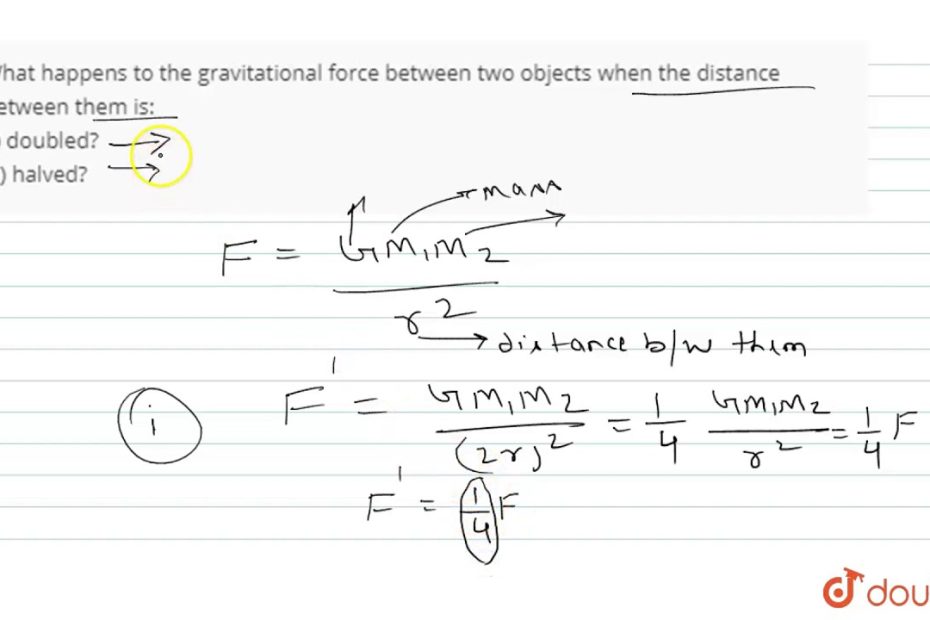 What Happens To The Gravitational Force Between Two Objects When The  Distance - Youtube